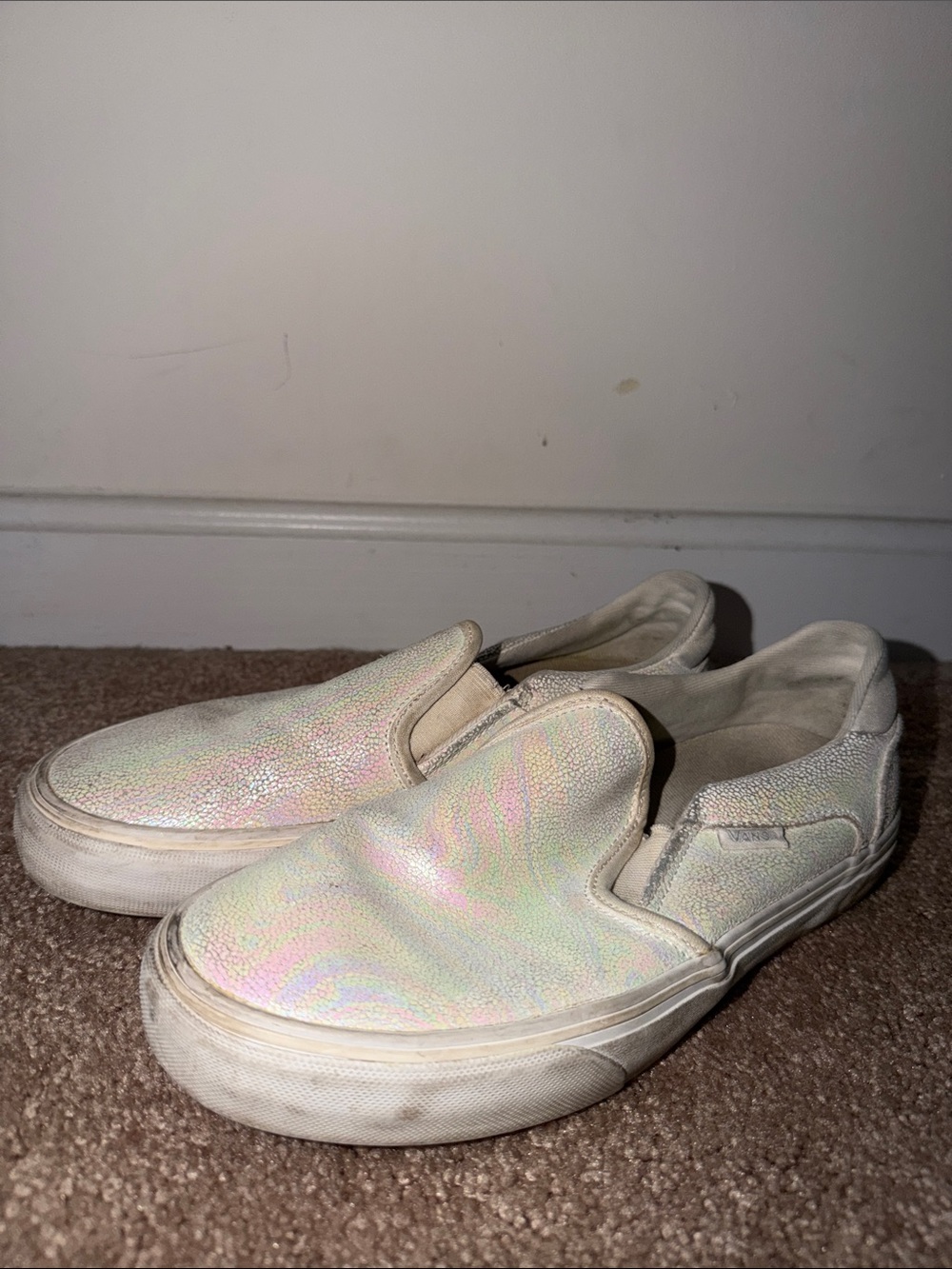 Vans Slip-On Iridescent White/Pastel Sneakers